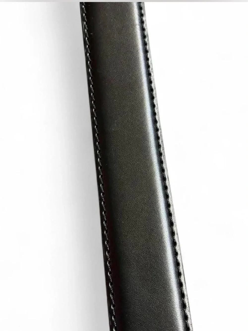 Mio Marino Collection Black leather belt silver buckle 36”